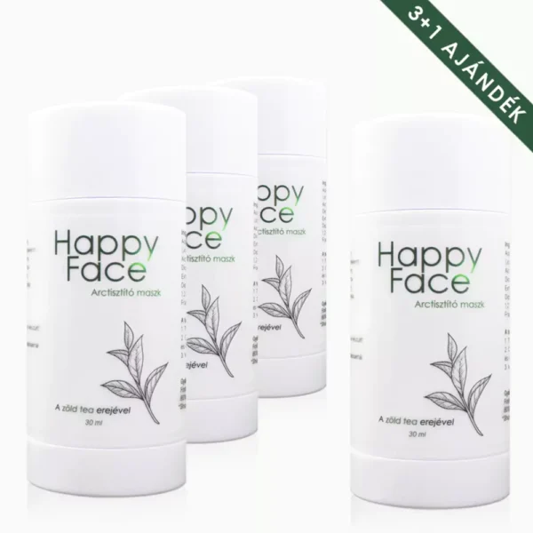 Happy Face arctisztító maszk™ <br>A zöld tea erejével 3+1 (72 alkalmas)