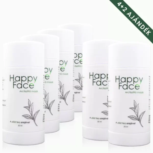 Happy Face arctisztító maszk™ <br>A zöld tea erejével 4+2 (108 alkalmas)